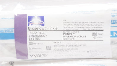 Vyaire 7700PIN Broselow/Hinkle Pediatric Emergency Purple Intubation Module (x)